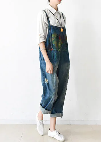 2021 fall oversized denim jumpsuits casual blue jeans denim outfits cute