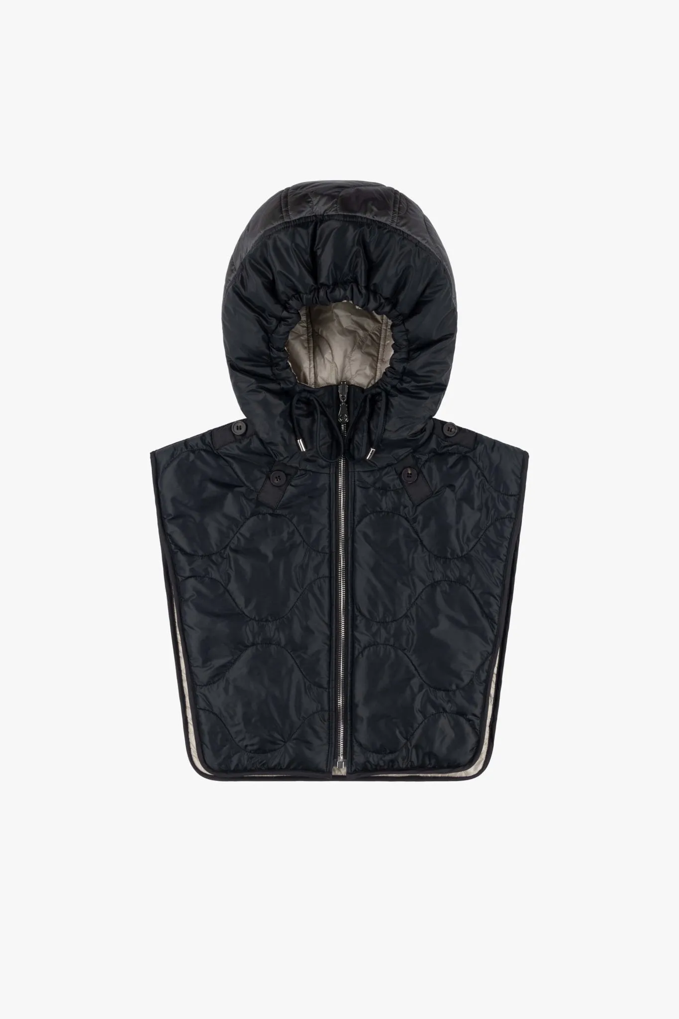 Elements Quilt Zip Hood - Black / Dove Grey