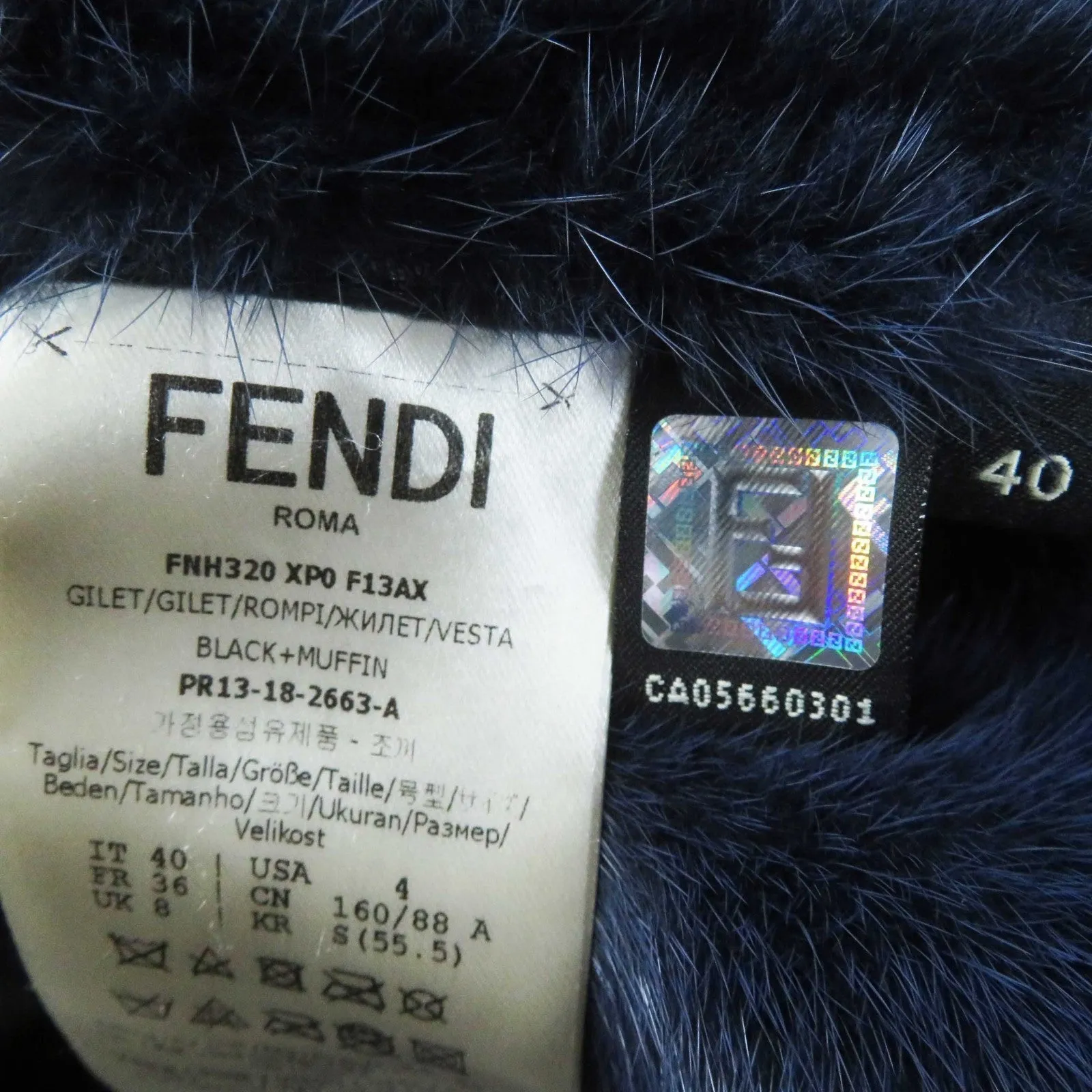 Fendi Mink Lamb Leather Reversible Hooded Vest