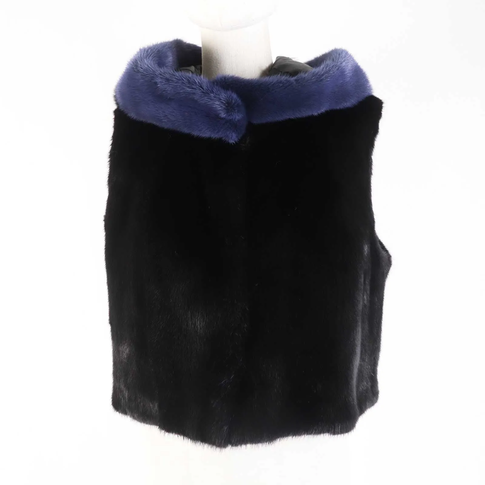 Fendi Mink Lamb Leather Reversible Hooded Vest