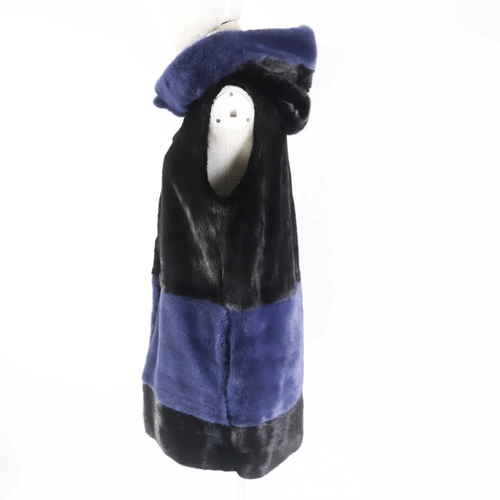 Fendi Mink Lamb Leather Reversible Hooded Vest