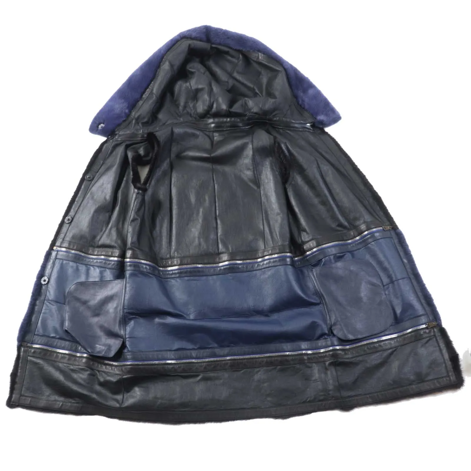 Fendi Mink Lamb Leather Reversible Hooded Vest
