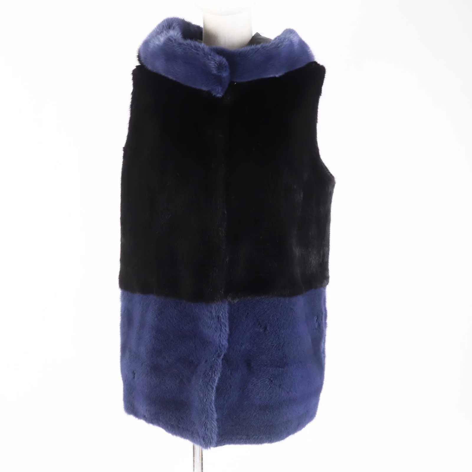 Fendi Mink Lamb Leather Reversible Hooded Vest