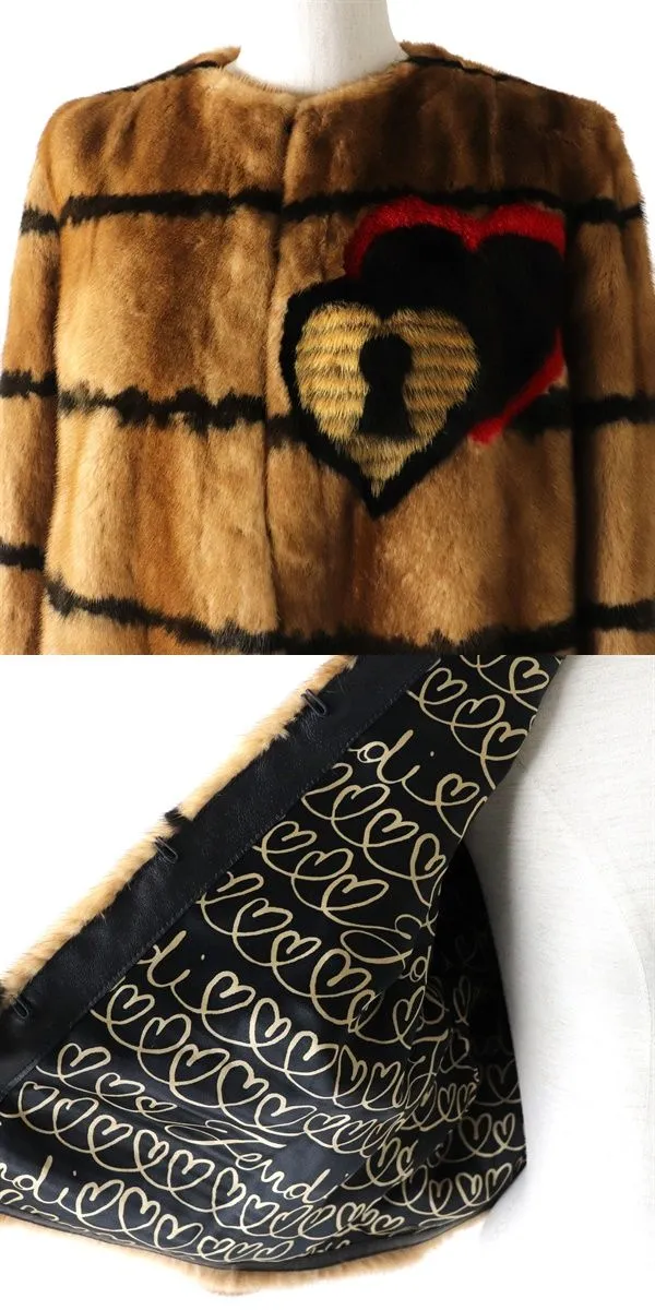 Fendi Mink Short Coat Jacket Brown