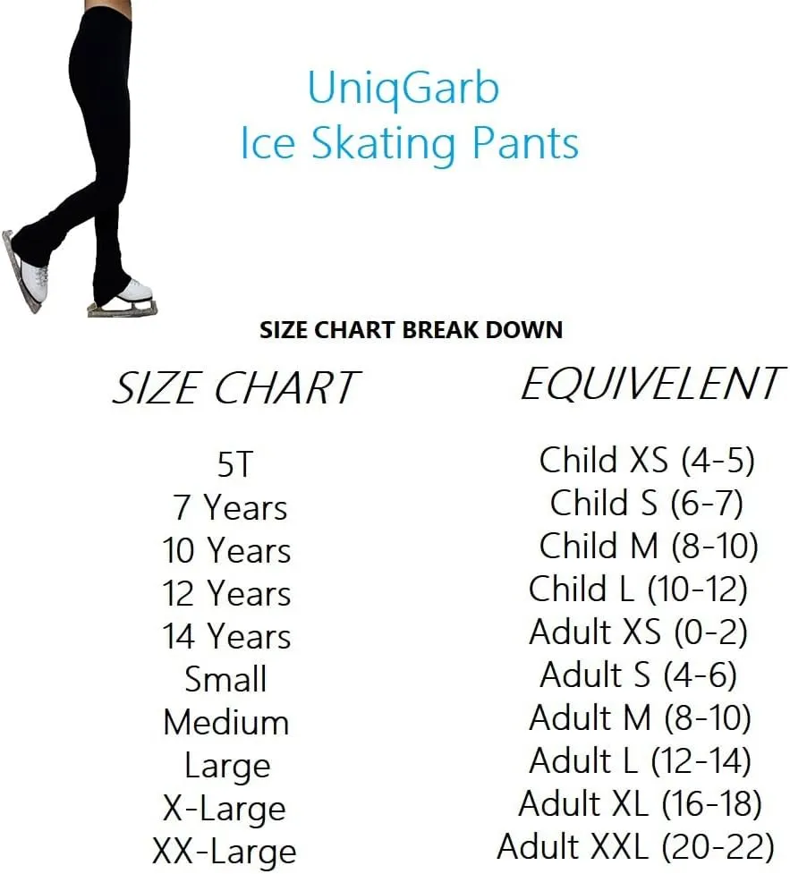 Figure Skating Practice Pants – Polar Fleece Thermal Black – Blue – Purple UGSP2 ice Skating Pants for Girls Women