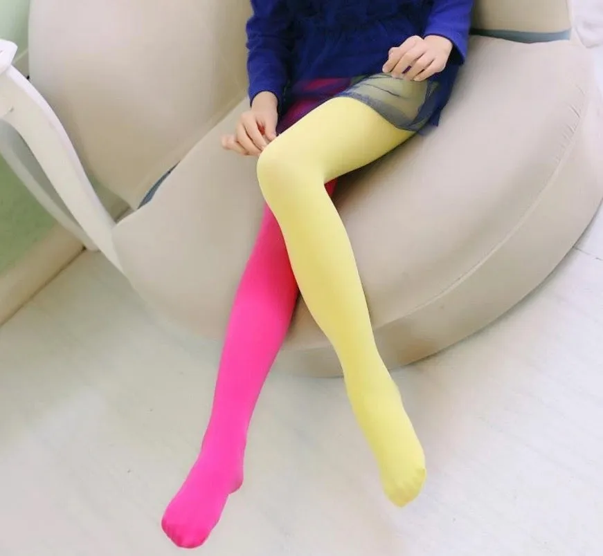Girls Two Tone Tights