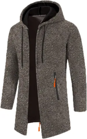 RTRDE Mens Coat Sweater Jackets Casual Knitted Cardigan Fleece Lined Full Zip Coat with Hood Novelty Jacket, M-3XL