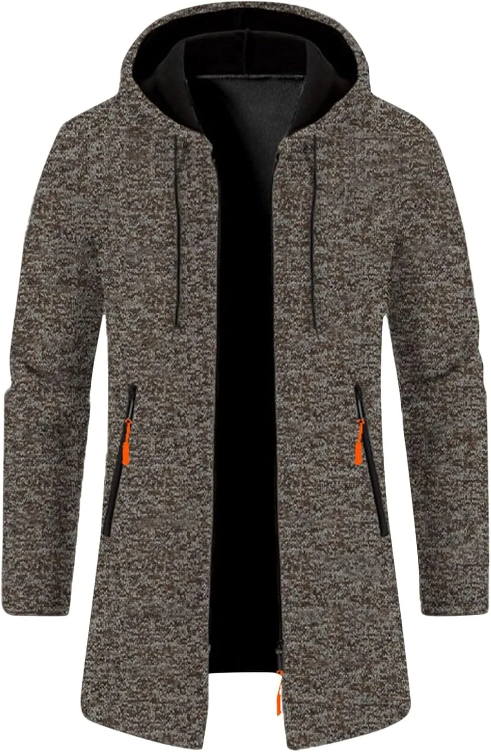 RTRDE Mens Coat Sweater Jackets Casual Knitted Cardigan Fleece Lined Full Zip Coat with Hood Novelty Jacket, M-3XL