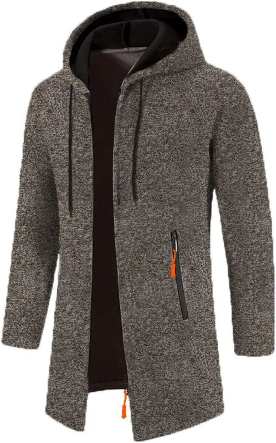 RTRDE Mens Coat Sweater Jackets Casual Knitted Cardigan Fleece Lined Full Zip Coat with Hood Novelty Jacket, M-3XL