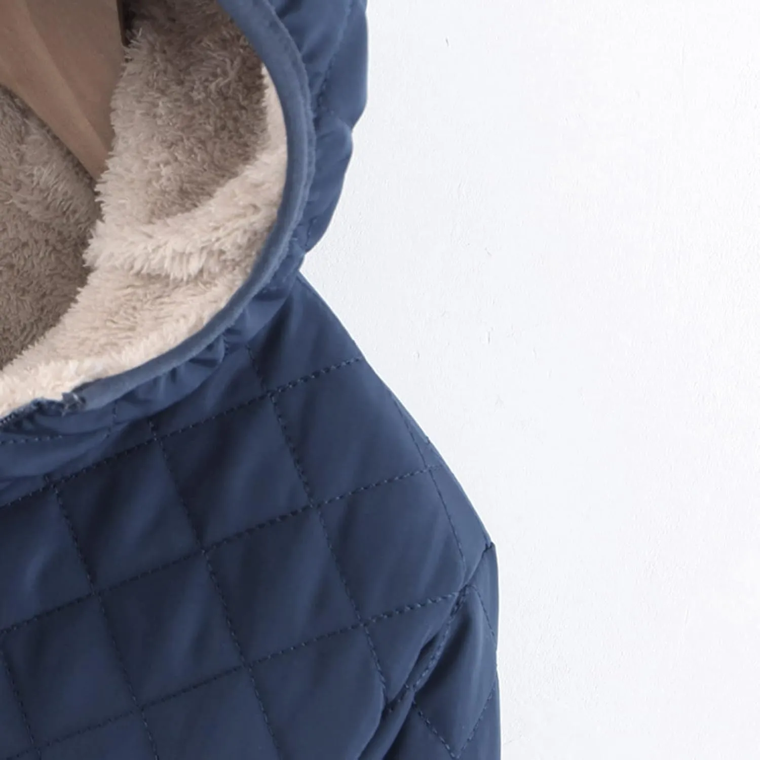 SHAOBGE Wool for Women Womens Fashion Casual Check Fleece Hooded Solid Color Long Sleeve Loose Warm Cotton Coat Coats