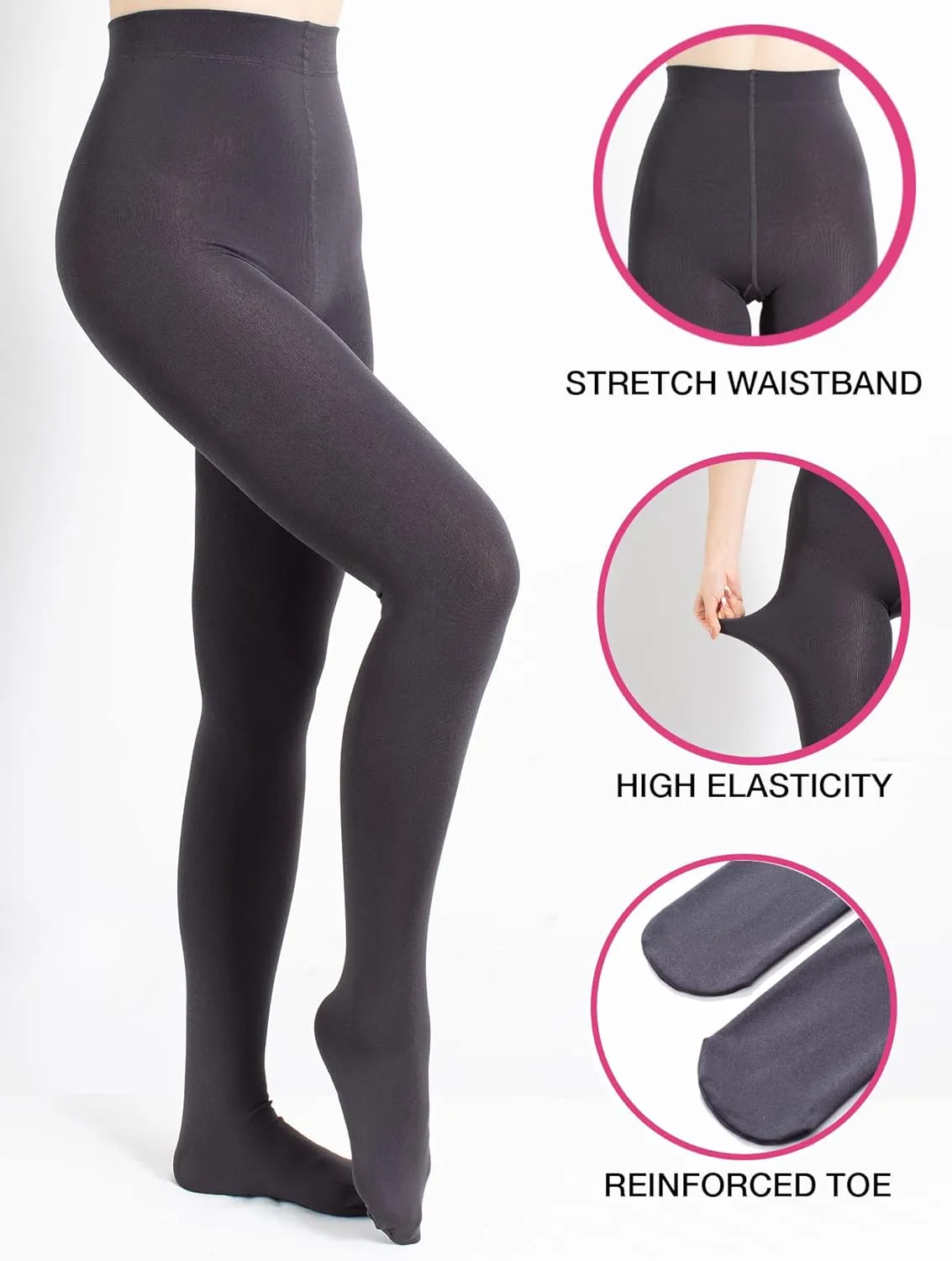 Sofie's Womens Fleece Lined Tights 160D - Classic Winter Thermal Opaque Tights