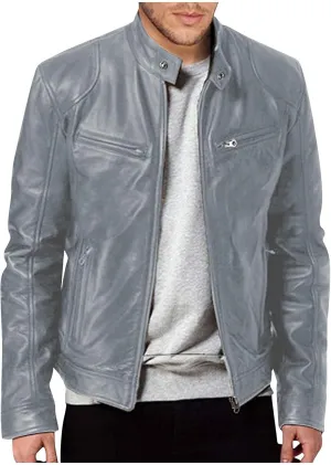 Thatrich Mens Bomber Jackets Faux Leather Biker Jacket Lightweigt Vintage Jacket Motorcycle Wear Zip Up Slim Fit Coat Outwear