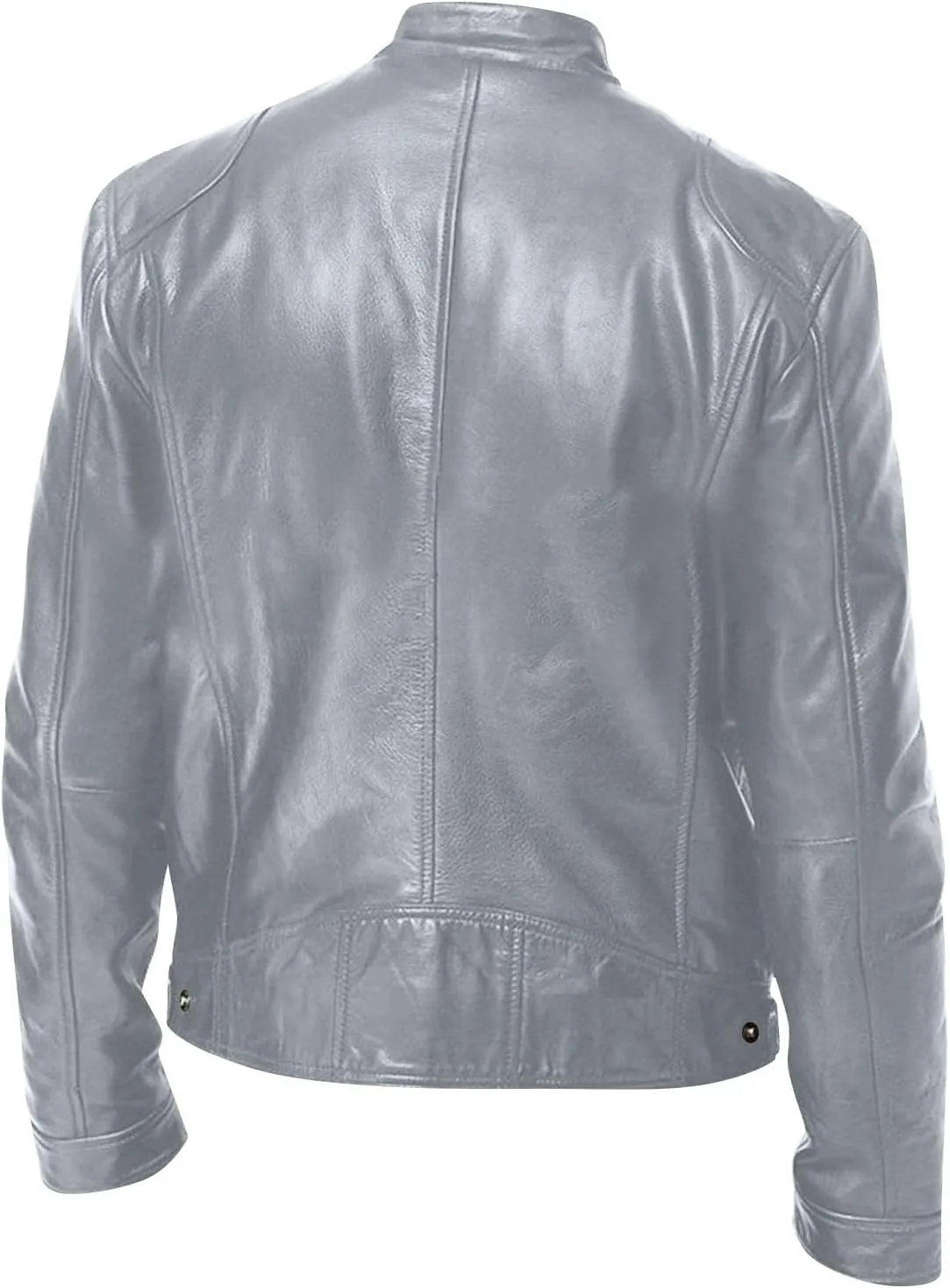 Thatrich Mens Bomber Jackets Faux Leather Biker Jacket Lightweigt Vintage Jacket Motorcycle Wear Zip Up Slim Fit Coat Outwear